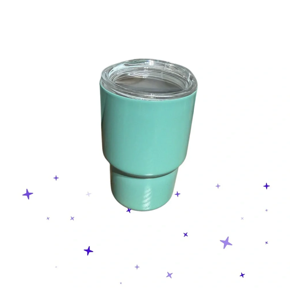 Tiny 3 Inch Stainless Steel Tumbler With Straw and Lid